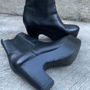 Loeffler Randall Gaia Platform Bootie Black Leather